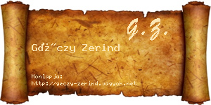 Géczy Zerind névjegykártya